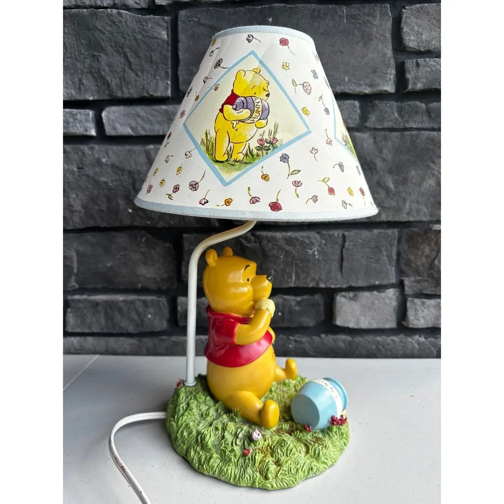 Vintage Disney Winnie the Pooh Table Lamp Light with Shade Hunny Baby Nursery